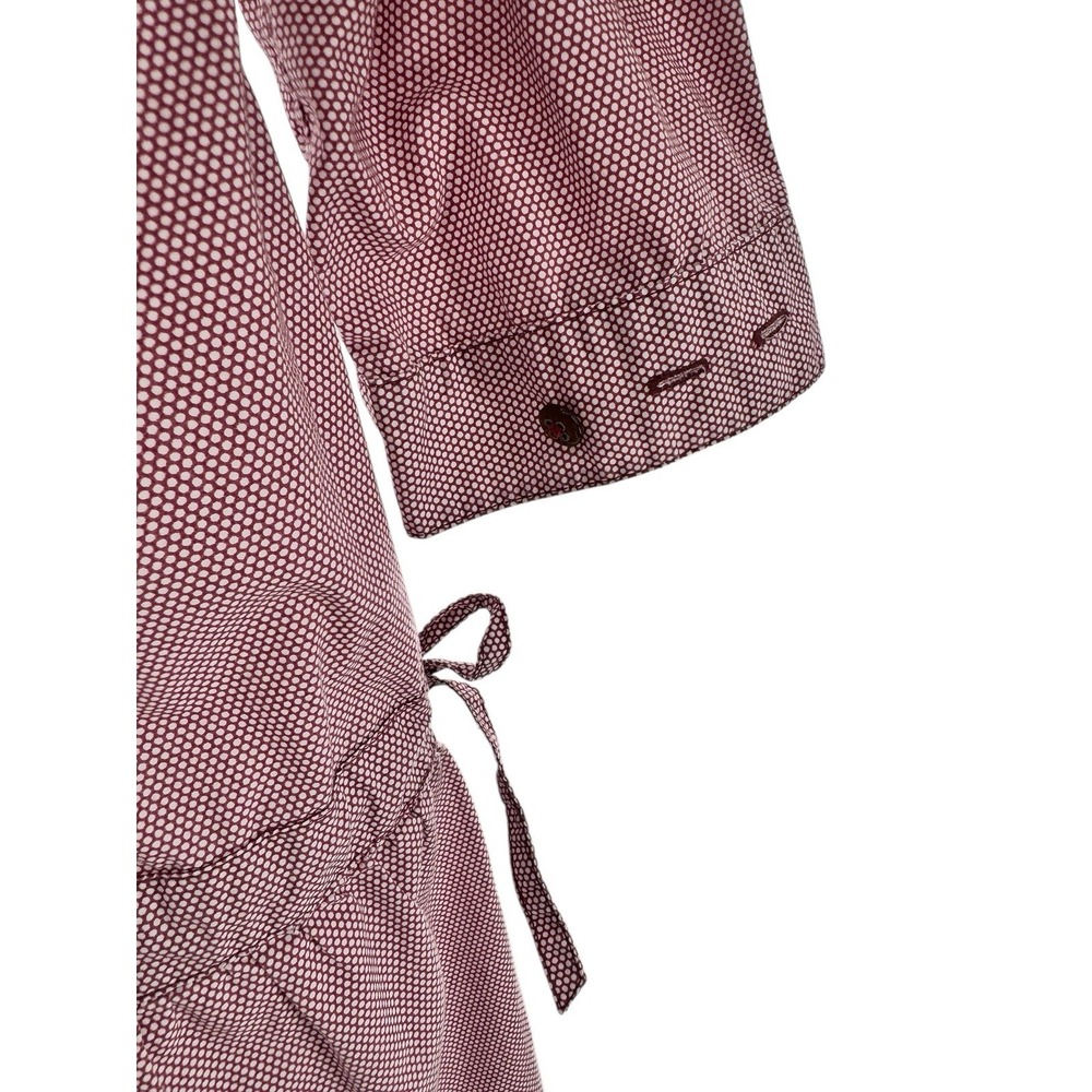 Trovata Shirt Dress M Burgundy Mini Button Front Boho Preppy Cotton Casual - Picture 4 of 11